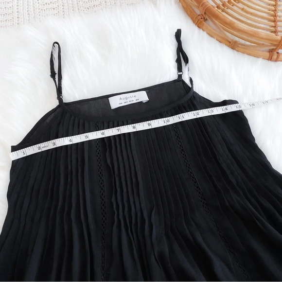 Auguste The Label Pleated Mini Dress Blouse Tunic Top Crochet High Low US 2 - Picture 11 of 13